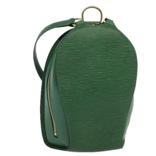 Pre-owned Leather backpacks Louis Vuitton Vintage , Green , Dames