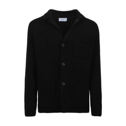 Zwarte Cardigan Sweater met Shawl Neck Gran Sasso , Black , Heren