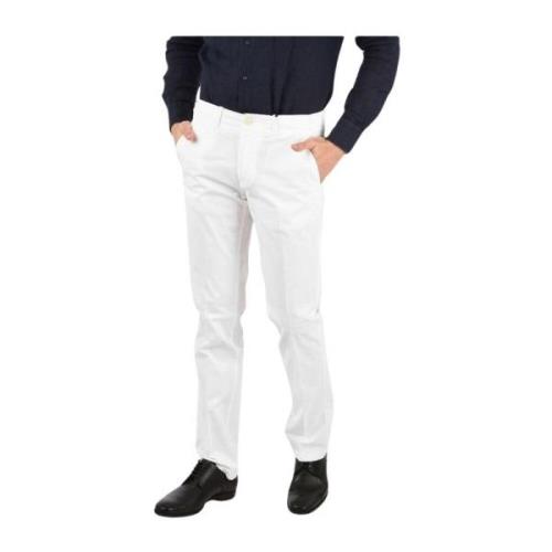 Witte Katoenen Slim Fit Chino Broek Corneliani , White , Heren