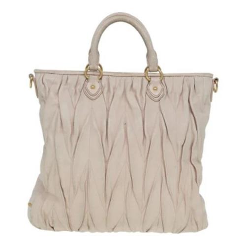 Pre-owned Leather totes Miu Miu Pre-owned , Beige , Dames