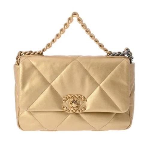 Pre-owned Leather chanel-bags Chanel Vintage , Yellow , Dames