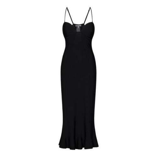 Zwarte Uitlopende Midi Jurk Aw24 Nensi Dojaka , Black , Dames