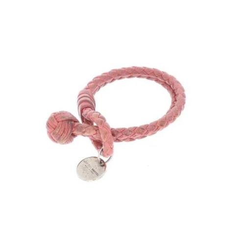 Pre-owned Leather bracelets Bottega Veneta Vintage , Pink , Dames