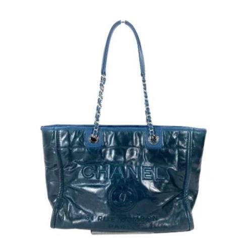 Pre-owned Leather chanel-bags Chanel Vintage , Blue , Dames