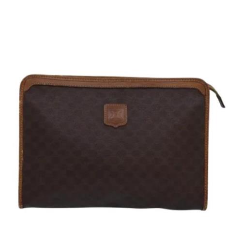 Pre-owned Leather clutches Celine Vintage , Brown , Dames