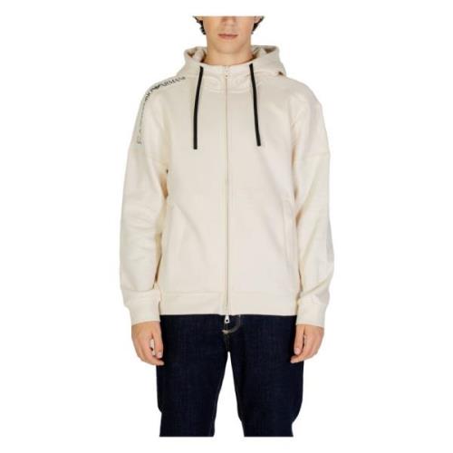 Beige Rits Hoodie Emporio Armani EA7 , Beige , Heren