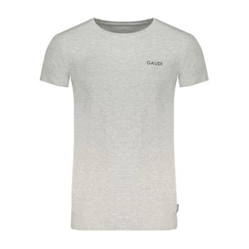 Grijze T-shirt met Subtiel Print voor Heren Gaudi , Gray , Heren