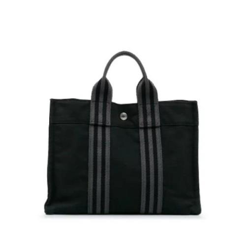 Pre-owned Canvas handbags Hermès Vintage , Black , Dames