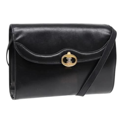 Pre-owned Leather shoulder-bags Celine Vintage , Black , Dames