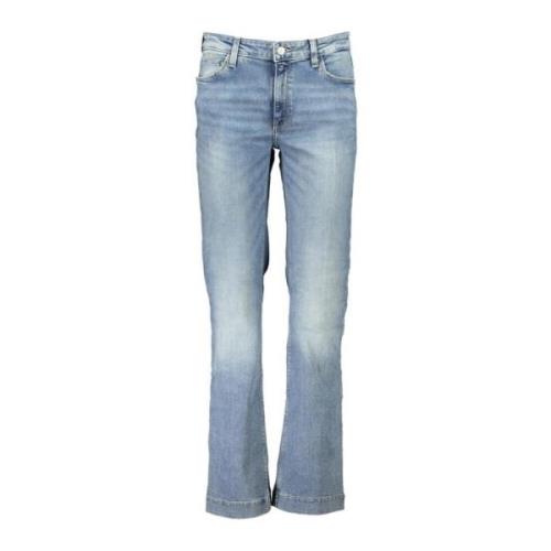 High Rise Bootcut Jeans Gewassen Effect Guess , Blue , Dames