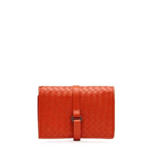 Pre-owned Leather wallets Bottega Veneta Vintage , Orange , Dames