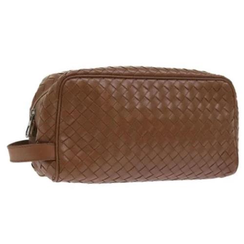 Pre-owned Leather clutches Bottega Veneta Vintage , Brown , Dames