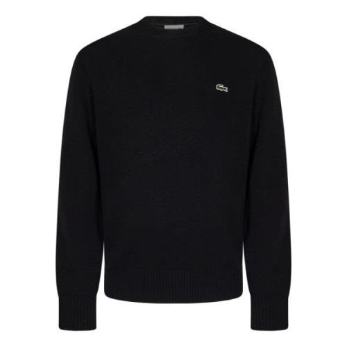 Klassieke Zwarte Ronde Hals Sweater Aw24 Lacoste , Black , Heren