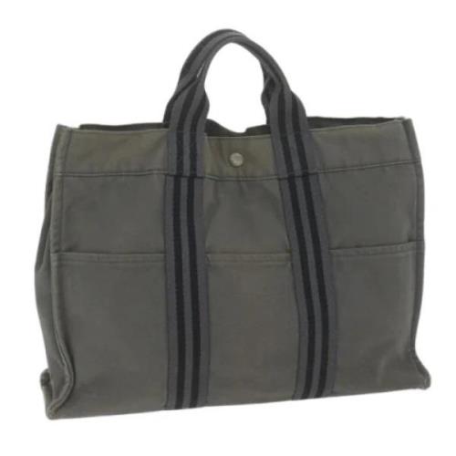 Pre-owned Canvas totes Hermès Vintage , Gray , Dames