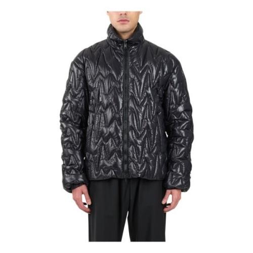 Gewatteerde jas met ritssluiting Msgm , Black , Heren