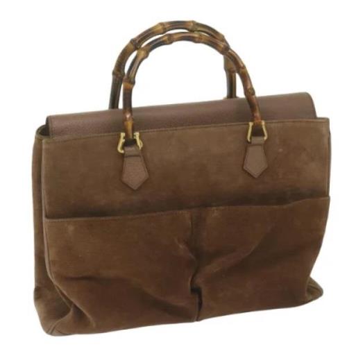 Pre-owned Suede gucci-bags Gucci Vintage , Brown , Dames