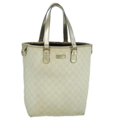 Pre-owned Canvas totes Gucci Vintage , Beige , Dames