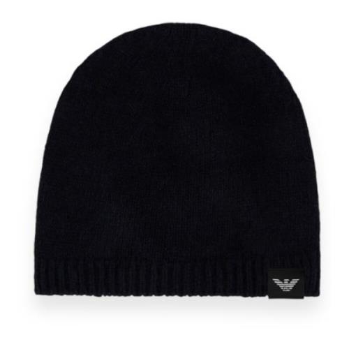 Beanie Hoed voor stijlvolle uitstraling Emporio Armani , Black , Heren