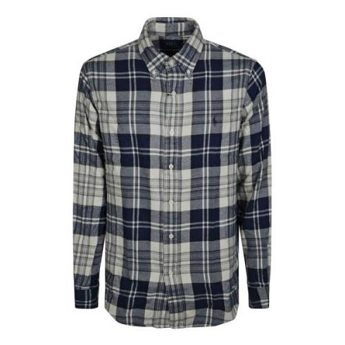 Overhemd check off white/navy Ralph Lauren , Blue , Heren