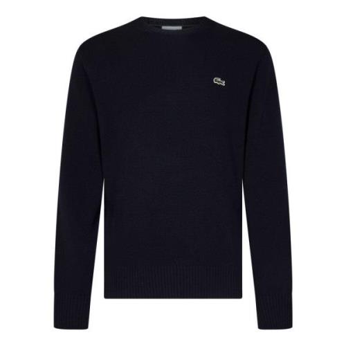 Blauwe Crewneck Wollen Trui Aw24 Lacoste , Blue , Heren