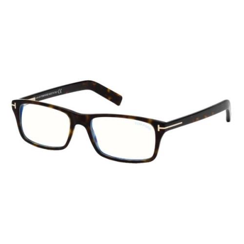 Blauw Blok Brillen in Donker Havana Tom Ford , Brown , Unisex