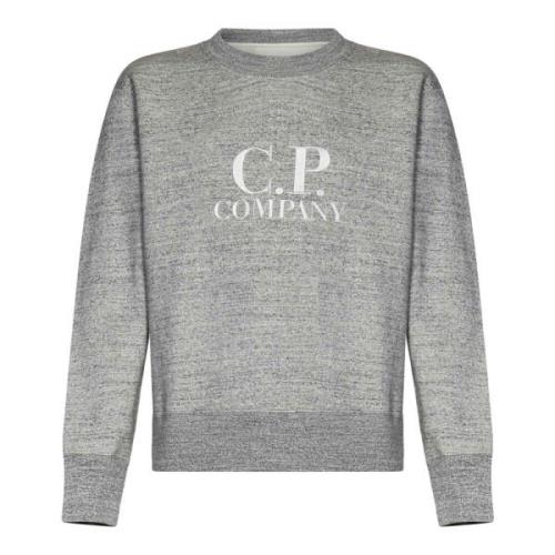 Grijze Sweatshirt Aw24 Elegant Logo Borduurwerk C.p. Company , Gray , ...