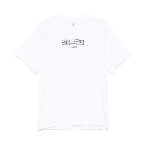 Logo Print Crew Neck T-shirt Moschino , White , Heren