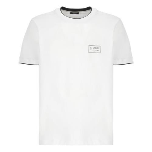 Witte Katoenen T-shirt met Logo Peserico , White , Heren