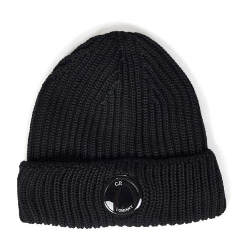 Zwarte Beanie Hoed Stijlvolle Winter Accessoire C.p. Company , Black ,...