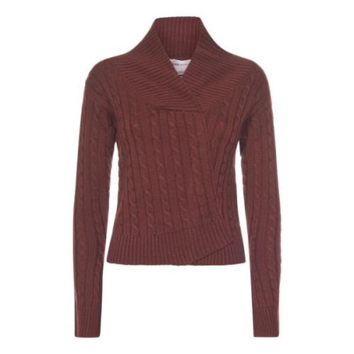 Bruine Kabel Merino Wol Trui Victoria Beckham , Brown , Dames