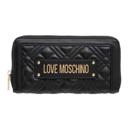 Portemonnee met rits, logo en kaartsleuven Love Moschino , Black , Dam...