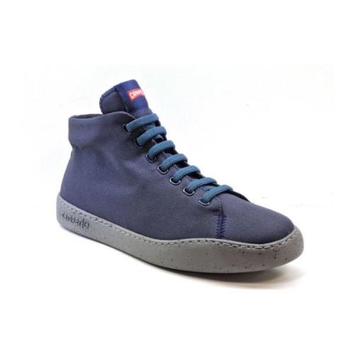 Blauwe Nylon Media Boot met Elastische Koorden Camper , Blue , Heren