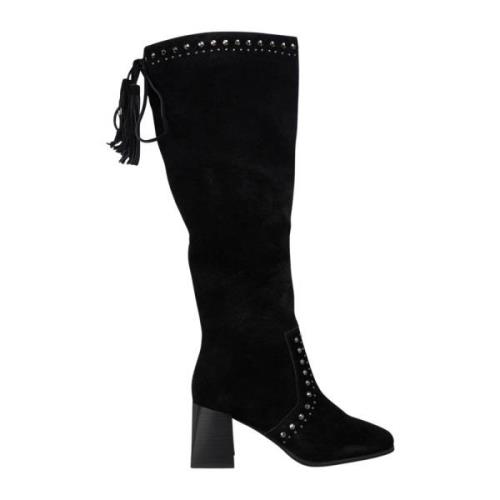 Studded block heel boot Alma EN Pena , Black , Dames