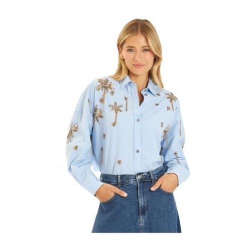 Shirt met kralenhangers Alma EN Pena , Blue , Dames