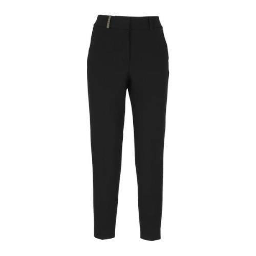 Cropped Trousers Peserico , Black , Dames