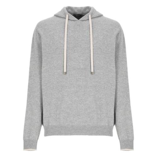 Grijze Wollen Hoodie Peserico , Gray , Heren