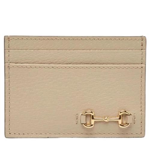 Pre-owned Leather wallets Gucci Vintage , Beige , Dames