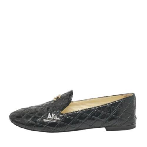 Pre-owned Leather flats Chanel Vintage , Black , Dames