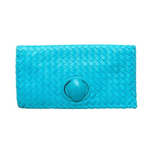 Pre-owned Leather clutches Bottega Veneta Vintage , Blue , Dames