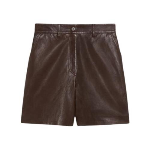 Stijlvolle lamsleren shorts Max Mara Weekend , Brown , Dames