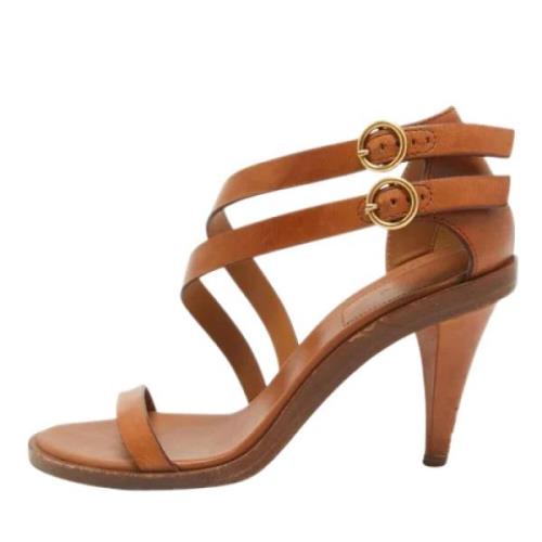 Pre-owned Leather sandals Chloé Pre-owned , Brown , Dames