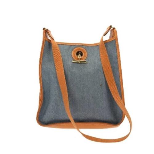 Pre-owned Leather shoulder-bags Hermès Vintage , Blue , Dames