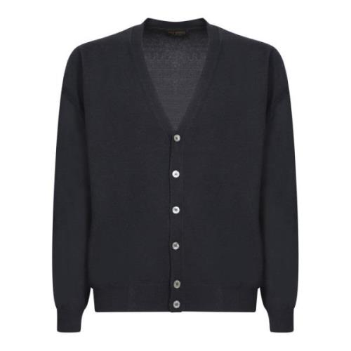 Blauwe Cardigan Sweater Aw24 Dell'oglio , Blue , Heren