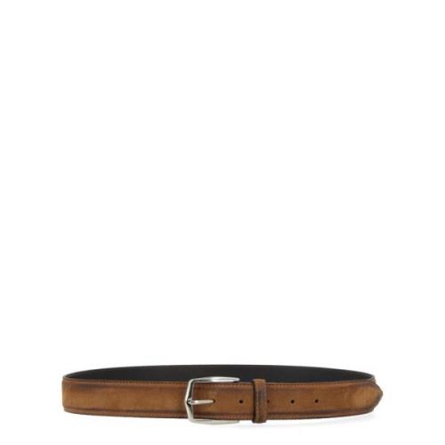 Bruin Leren Riem Dondup , Brown , Heren