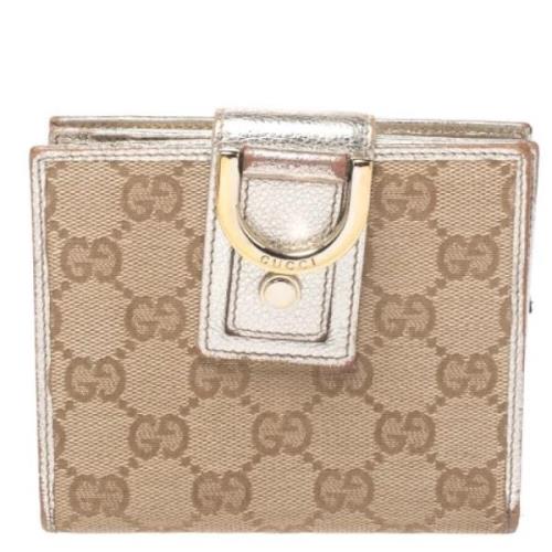 Pre-owned Canvas wallets Gucci Vintage , Beige , Dames