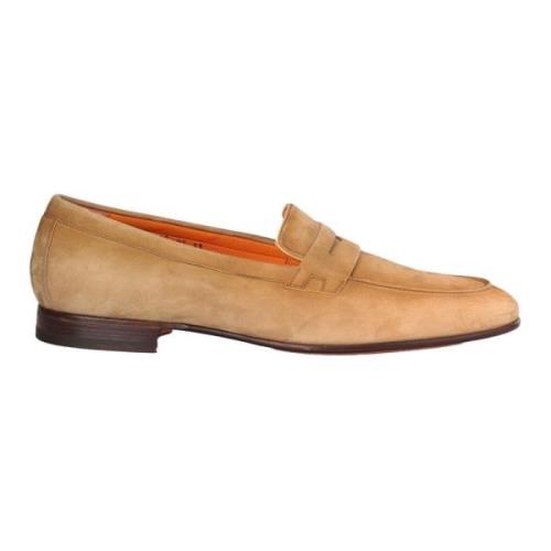 Suède Loafers Santoni , Beige , Heren