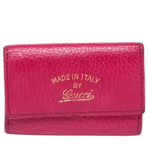 Pre-owned Leather wallets Gucci Vintage , Pink , Dames