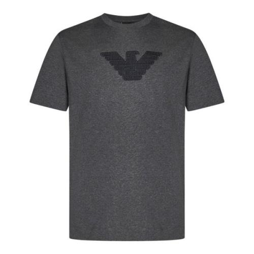 Grijze Crew Neck T-shirt Stijlvol Ontwerp Emporio Armani , Gray , Here...