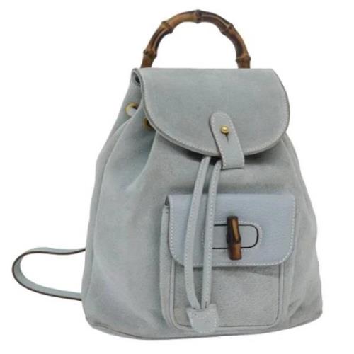 Pre-owned Leather backpacks Gucci Vintage , Gray , Dames