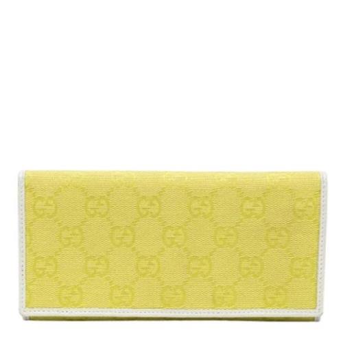 Pre-owned Canvas wallets Gucci Vintage , Yellow , Dames